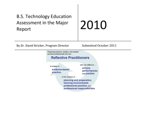 2010  B.S. Technology Education Assessment in the Major