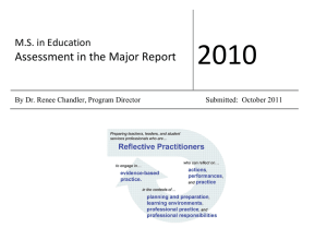 2010     Assessment in the Major Report  M.S. in Education
