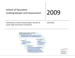 2009  School of Education Undergraduate Unit Assessment