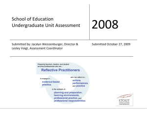 2008  School of Education Undergraduate Unit Assessment