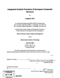 Integrated  Analysis Procedure  of Aerospace  Composite Structure Junghyun Ahn