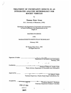 TREATMENT  OF  UNCERTAINTY  EFFECTS  IN ... INTEGRATED  ANALYSIS  METHODOLOGY  FOR ROCKET  VEHICLES