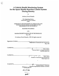 A Vehicle  Health Monitoring  System During Reentry Anthony David Rosello