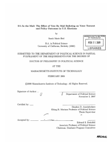It's In the  Mail:  The  Effect ... and Policy  Outcomes  in  U.S.  Elections