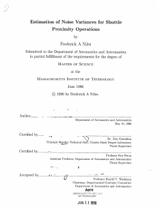 Estimation  of  Noise  Variances  for ... Proximity  Operations Frederick A  Niles