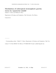 Modulation of subtropical stratospheric gravity waves by equatorial rainfall