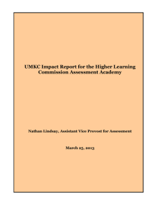 UMKC Impact Report for the Higher Learning Commission Assessment Academy