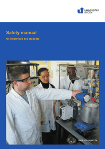 Safety manual for employees and students www.uni-siegen.de