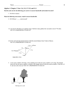 Algebra 1 Chapter 3 Test: 3.4, 3.5, 3.7-3.9, and 11.1 B