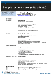 – arts (elite athlete) Sample resume  Carolyn Boylan