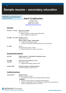 – secondary education Sample resume  Janet Gradteacher