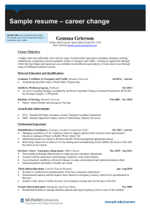 – career change Sample resume Gemma Grierson Career Objective