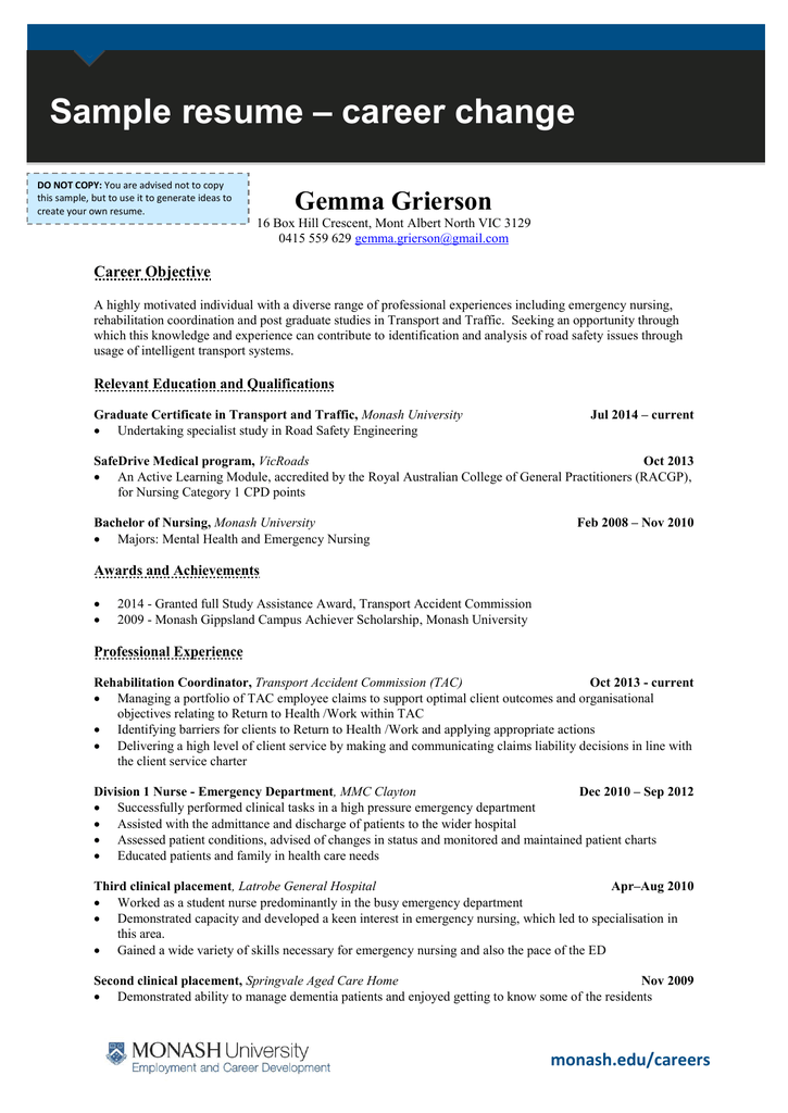 Cv Format Career Objective : Sample resume format for fresh graduates