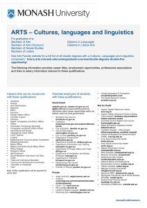 – Cultures, languages and linguistics ARTS