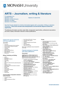 – Journalism, writing &amp; literature ARTS