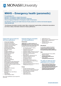 – Emergency health (paramedic) MNHS