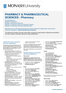 PHARMACY &amp; PHARMACEUTICAL SCIENCES - Pharmacy