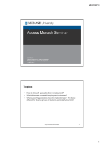 Access Monash Seminar Topics 26/04/2013