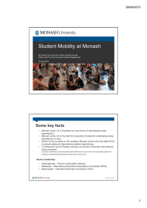 Student Mobility at Monash 26/04/2013