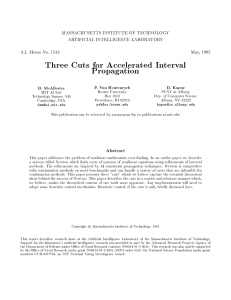 MASSACHUSETTS INSTITUTE OF TECHNOLOGY ARTIFICIAL INTELLIGENCE LABORATORY A.I. Memo No. 1542 May, 1995