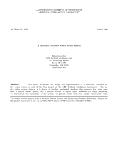 MASSACHUSETTS INSTITUTE OF TECHNOLOGY ARTIFICIAL INTELLIGENCE LABORATORY A.I. Memo No. 1628 March, 1998
