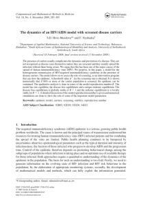 The dynamics of an HIV/AIDS model with screened disease carriers