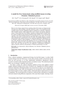 A model for liver homeostasis using modified mean-reverting D.C. Trost