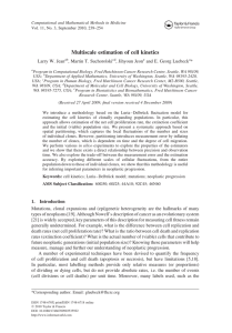 Multiscale estimation of cell kinetics Larry W. Jean , Martin T. Suchorolski