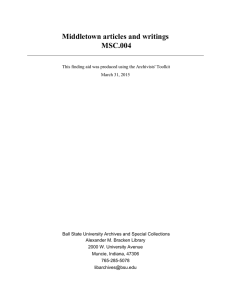 Middletown articles and writings MSC.004