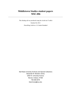 Middletown Studies student papers MSC.006