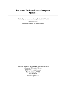 Bureau of Business Research reports MSC.011