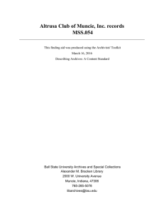 Altrusa Club of Muncie, Inc. records MSS.054