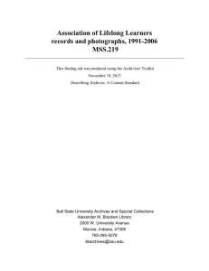 Association of Lifelong Learners records and photographs, 1991-2006 MSS.219