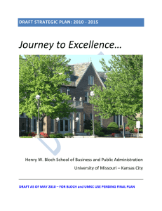 Journey to Excellence… DRAFT STRATEGIC PLAN: 2010 - 2015