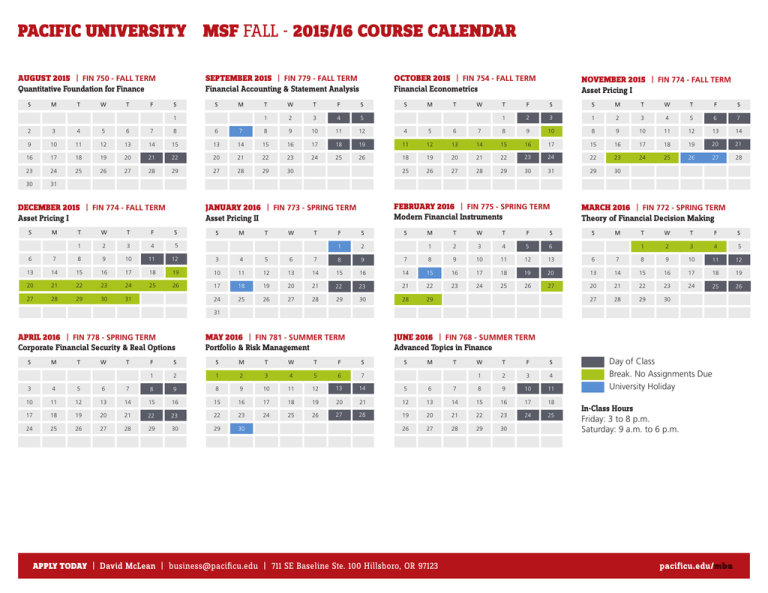 PACIFIC UNIVERSITY PACIFIC UNIVERSITY