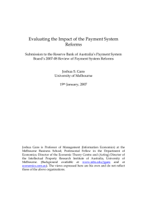 Evaluating the Impact of the Payment System Reforms