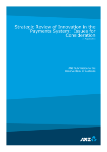 Strategic Review of Innovation in the Payments System:  Issues for Consideration