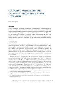 COMPETING PAYMENT SYSTEMS: KEY INSIGHTS FROM THE ACADEMIC LITERATURE Abstract