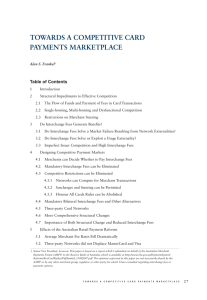 TOWARDS A COMPETITIVE CARD PAYMENTS MARKETPLACE Table of Contents