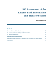 2015 Assessment of the Reserve Bank Information and Transfer System November 2015