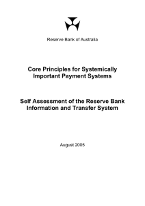 Core Principles for Systemically Important Payment Systems