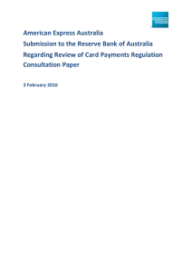 American Express Australia Submission to the Reserve Bank of Australia