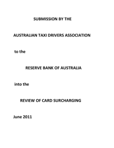 SUBMISSION BY THE AUSTRALIAN TAXI DRIVERS ASSOCIATION to the