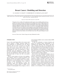 Breast Cancer: Modelling and Detection D.J. GAVAGHAN , J.M. BRADY , C.P. BEHRENBRUCH