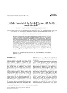 Affinity Hemodialysis for Antiviral Therapy with Specific Application to HIV