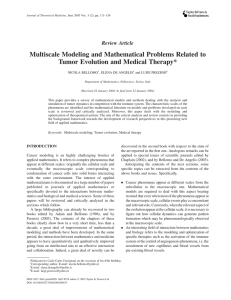 Multiscale Modeling and Mathematical Problems Related to Review Article NICOLA BELLOMO