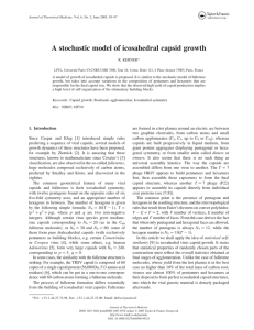 A stochastic model of icosahedral capsid growth R. KERNER*