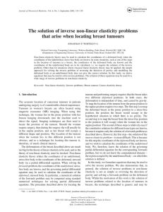 The solution of inverse non-linear elasticity problems JONATHAN P. WHITELEY†‡