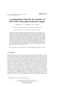 A mathematical model for the dynamics of