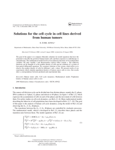 Solutions for the cell cycle in cell lines derived